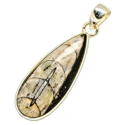 Orthoceras Fossil Pendants handcrafted by Ana Silver Co - PD10295