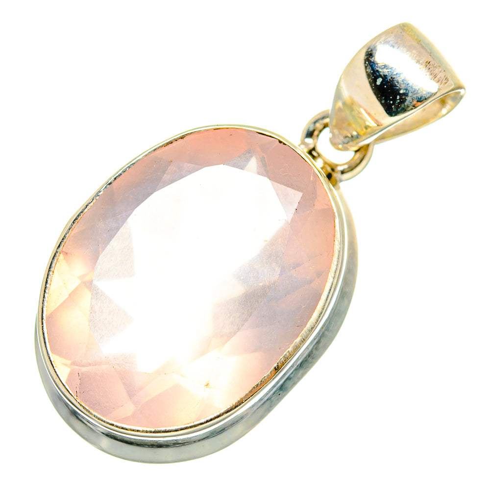 Rose Quartz Pendants handcrafted by Ana Silver Co - PD10308