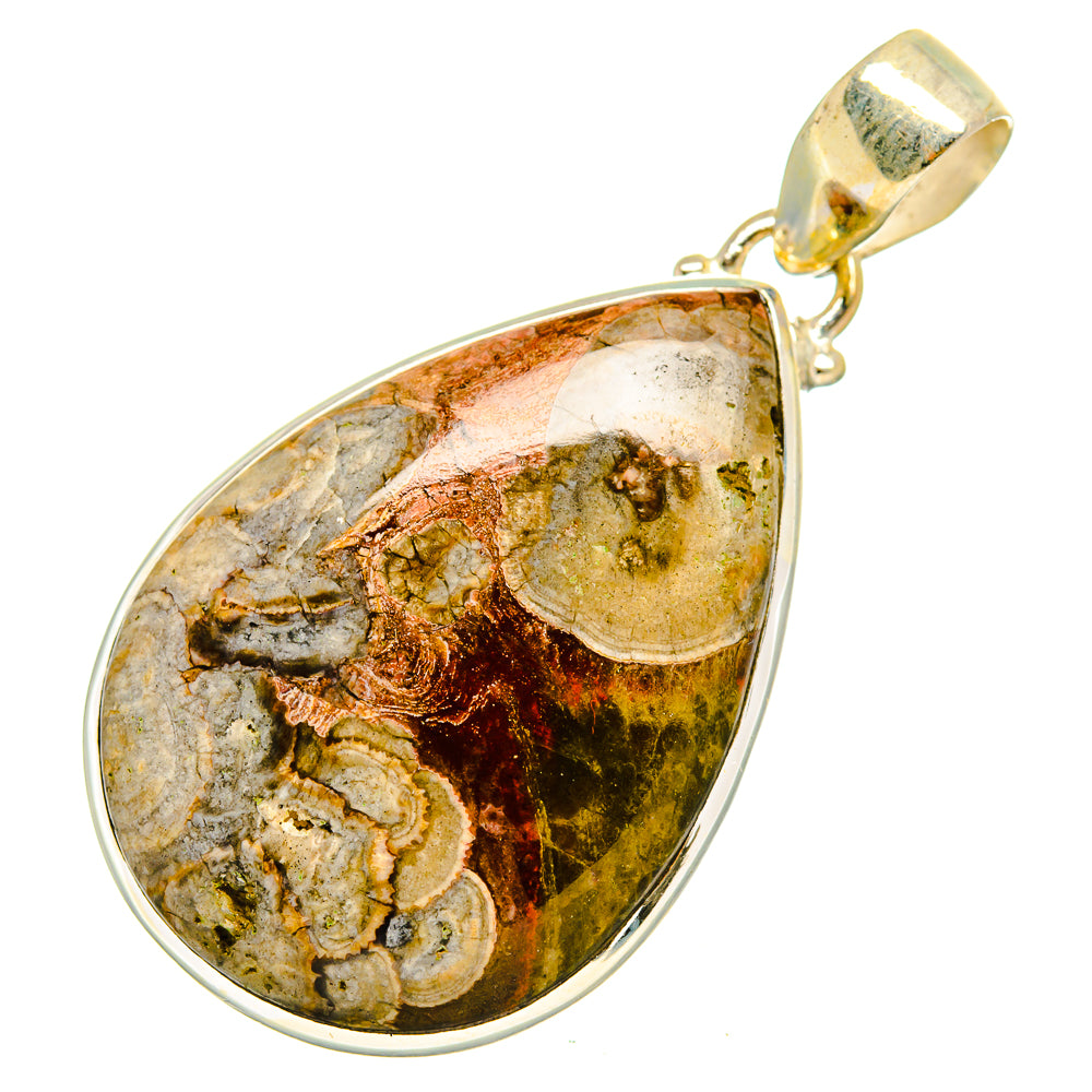 Mushroom Rhyolite Pendants handcrafted by Ana Silver Co - PD10311