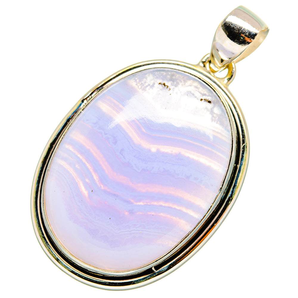 Blue Lace Agate Pendants handcrafted by Ana Silver Co - PD10340