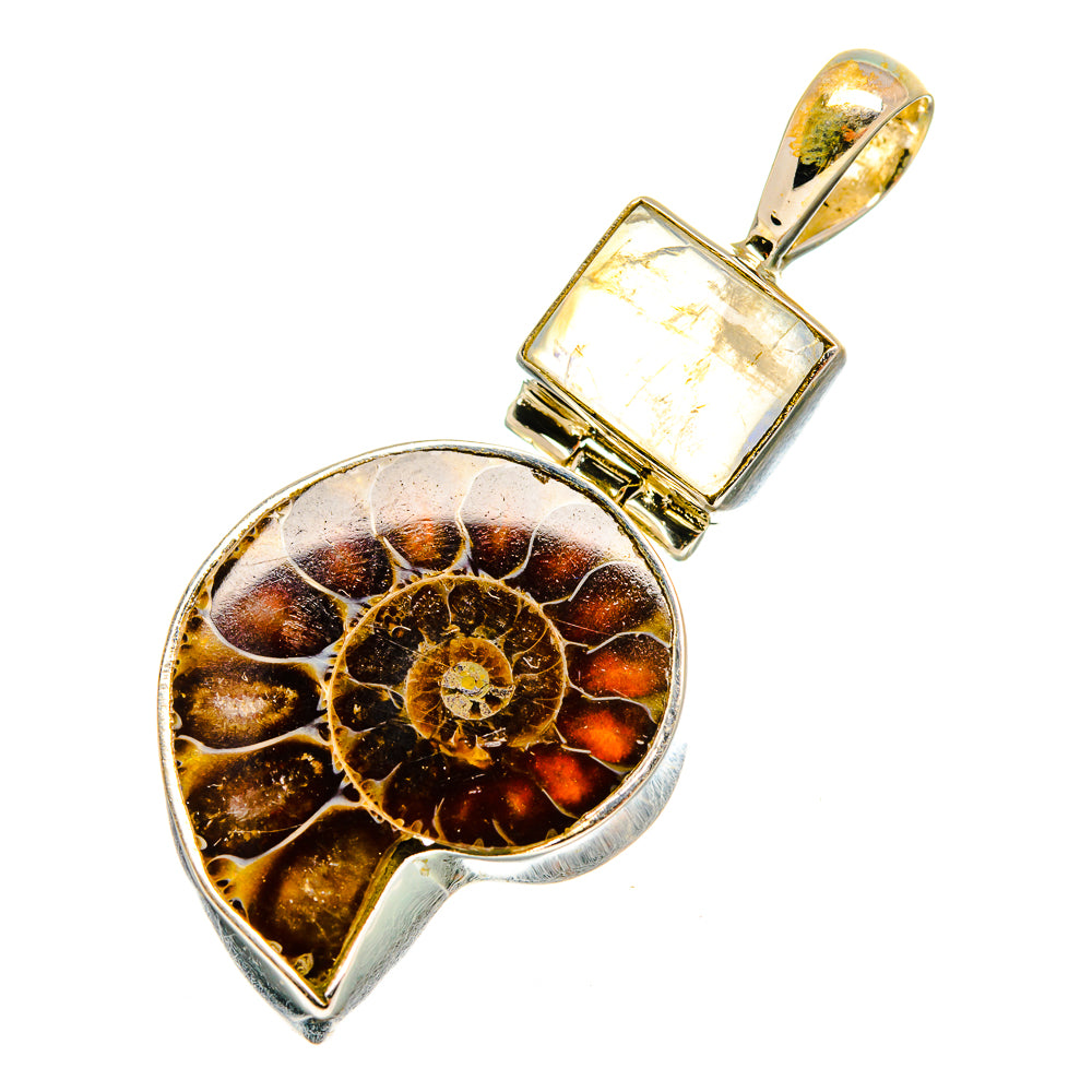 Ammonite Fossil Pendants handcrafted by Ana Silver Co - PD10357