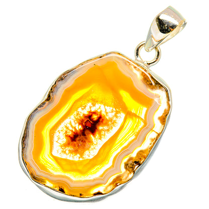 Yellow Geode Slice Pendants handcrafted by Ana Silver Co - PD10383