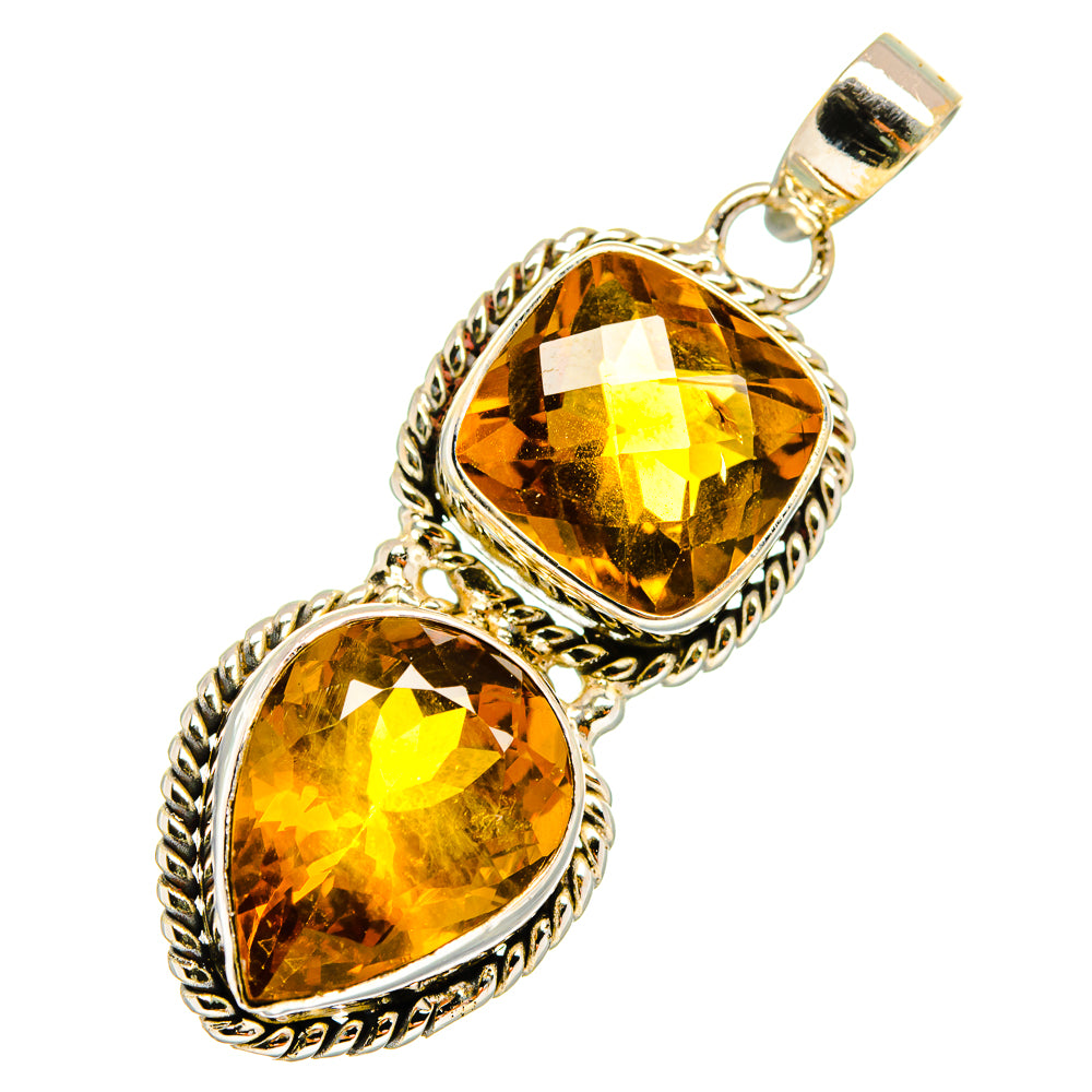 Mandarin Citrine Pendants handcrafted by Ana Silver Co - PD10391
