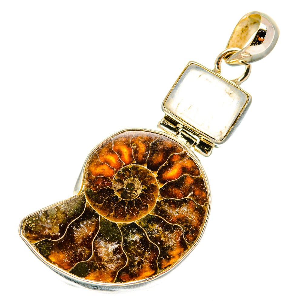 Ammonite Fossil Pendants handcrafted by Ana Silver Co - PD10408