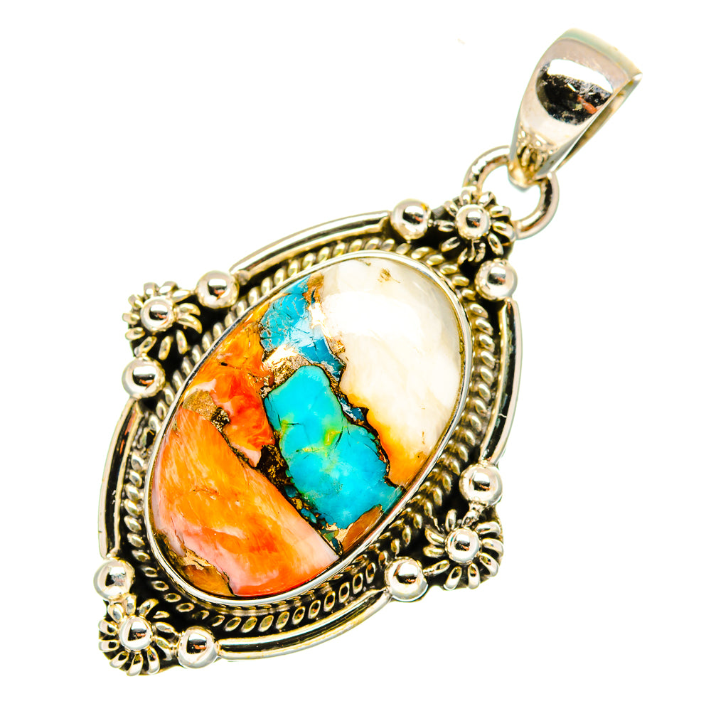 Spiny Oyster Turquoise Pendants handcrafted by Ana Silver Co - PD10432