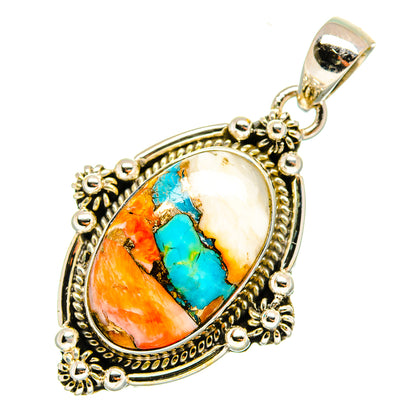 Spiny Oyster Turquoise Pendants handcrafted by Ana Silver Co - PD10432