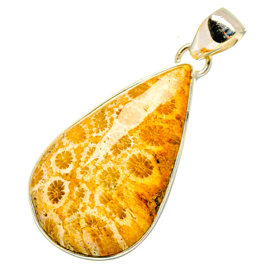 Fossil Coral Pendants handcrafted by Ana Silver Co - PD10433