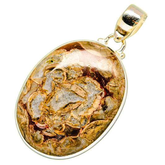 Mushroom Rhyolite Pendants handcrafted by Ana Silver Co - PD10450