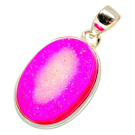 Pink Druzy Pendants handcrafted by Ana Silver Co - PD10484