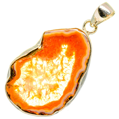 Orange Geode Slice Pendants handcrafted by Ana Silver Co - PD10513