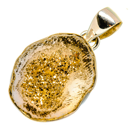 Metallic Coconut Druzy Pendants handcrafted by Ana Silver Co - PD10517