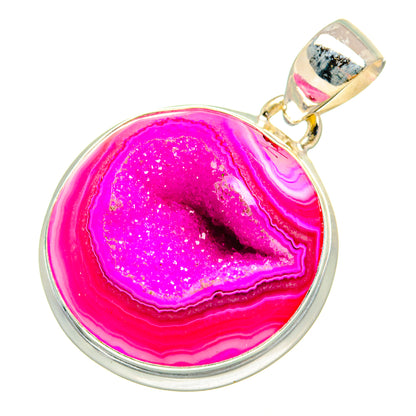 Pink Agate Druzy Pendants handcrafted by Ana Silver Co - PD10586