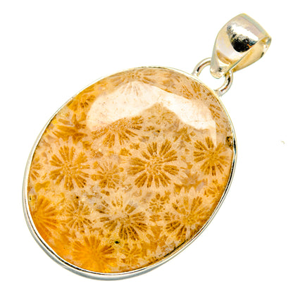 Fossil Coral Pendants handcrafted by Ana Silver Co - PD10632