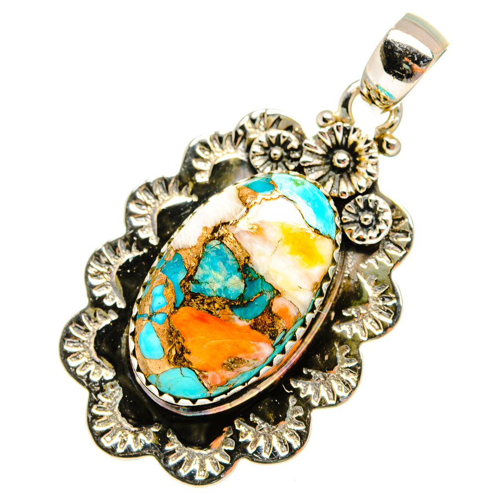Spiny Oyster Turquoise Pendants handcrafted by Ana Silver Co - PD10636