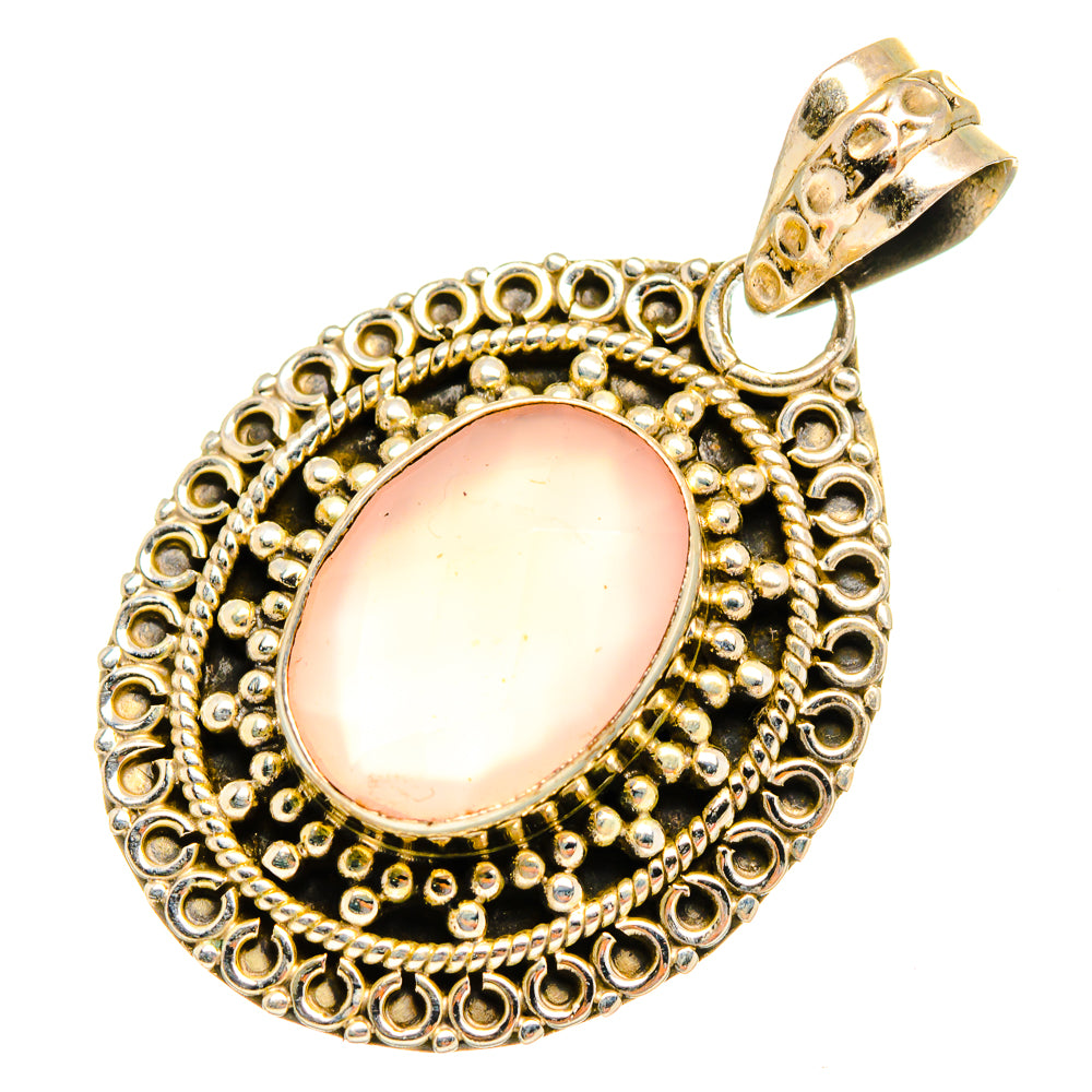 Rose Quartz Pendants handcrafted by Ana Silver Co - PD10645