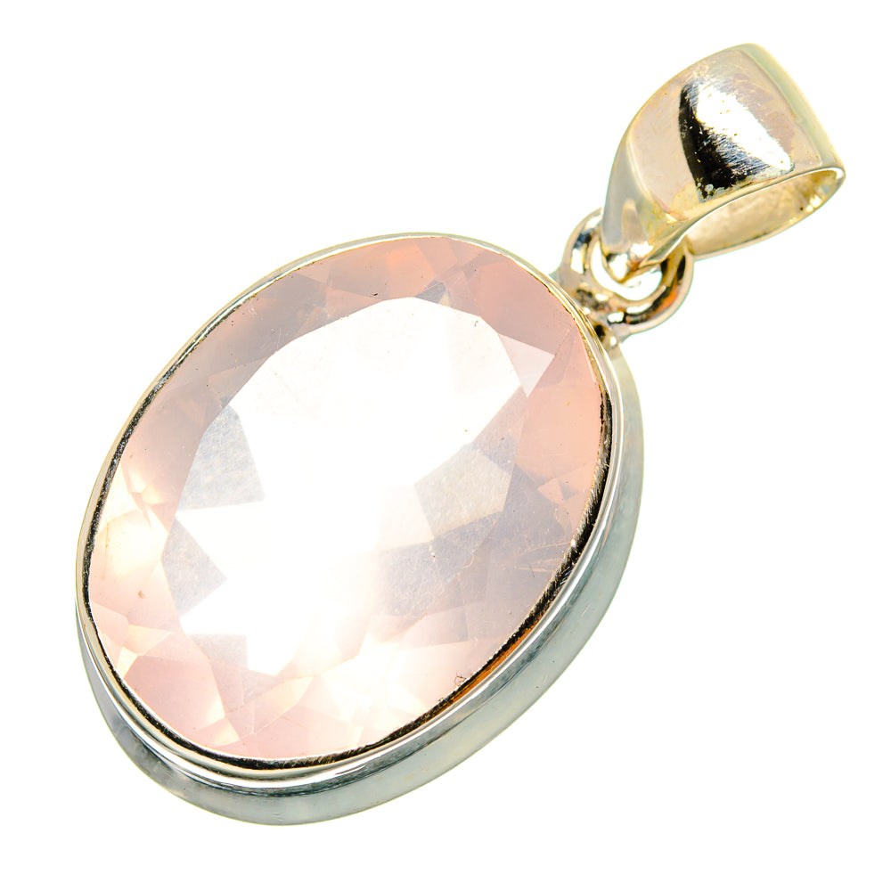 Rose Quartz Pendants handcrafted by Ana Silver Co - PD10669