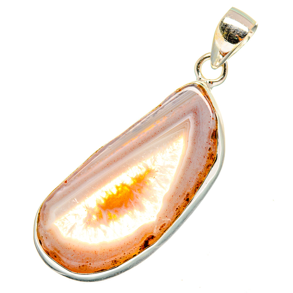 White Geode Slice Pendants handcrafted by Ana Silver Co - PD10683
