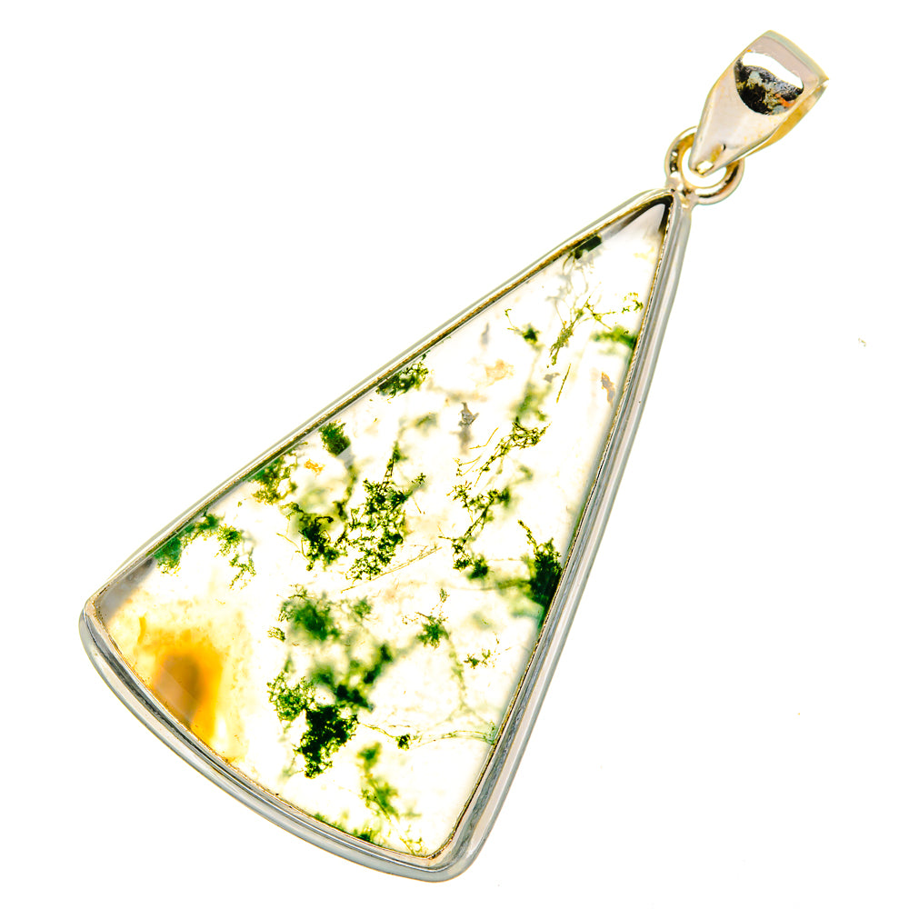 Green Moss Agate Pendants handcrafted by Ana Silver Co - PD10730