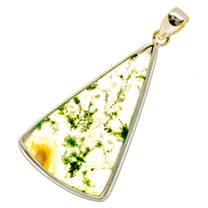 Green Moss Agate Pendants handcrafted by Ana Silver Co - PD10730