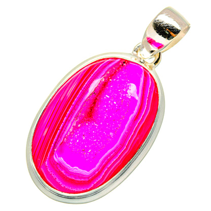 Pink Agate Druzy Pendants handcrafted by Ana Silver Co - PD10735