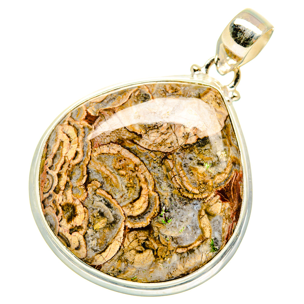 Mushroom Ryolite Pendants handcrafted by Ana Silver Co - PD10745
