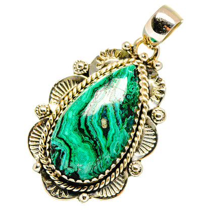 Malachite In Chrysocolla Pendants handcrafted by Ana Silver Co - PD10752