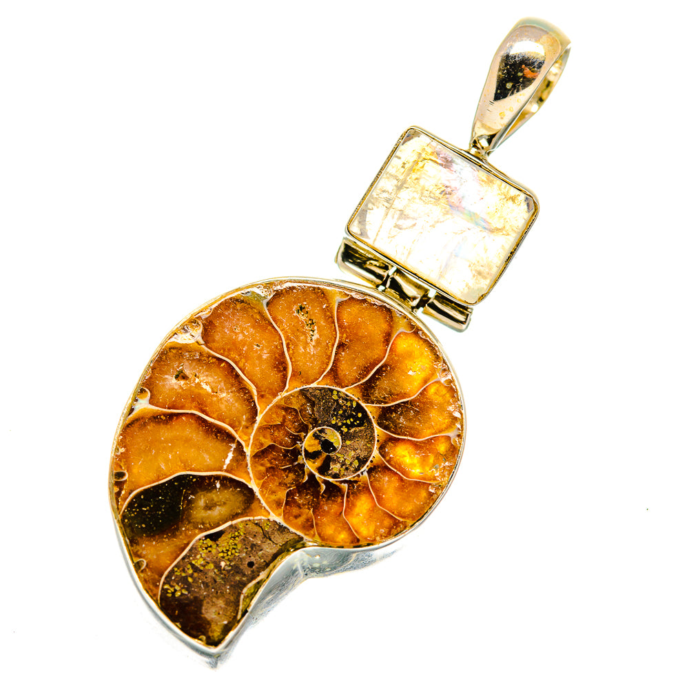 Ammonite Fossil Pendants handcrafted by Ana Silver Co - PD10758