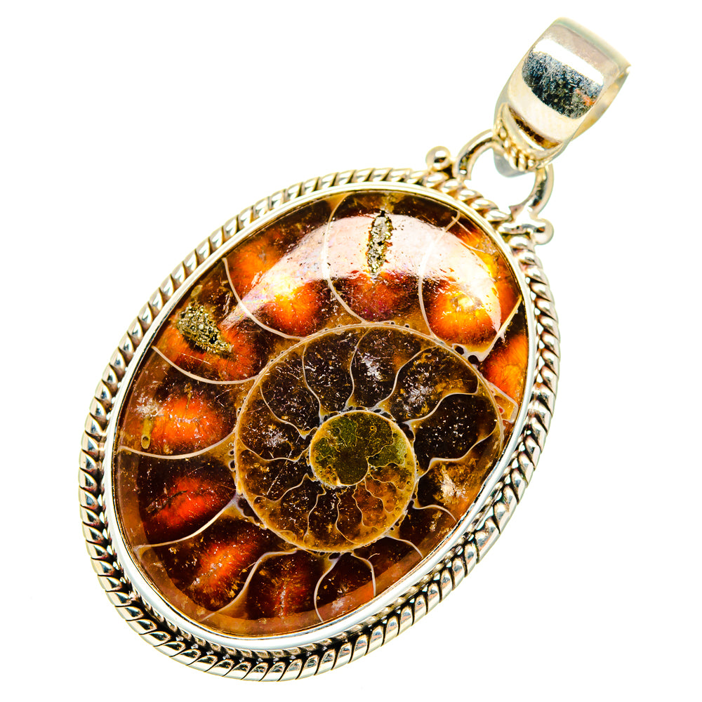 Ammonite Fossil Pendants handcrafted by Ana Silver Co - PD10765
