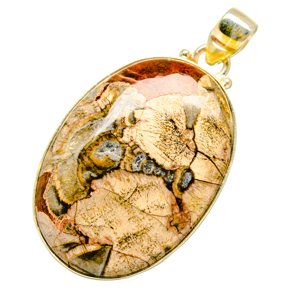 Mushroom Rhyolite Pendants handcrafted by Ana Silver Co - PD10820