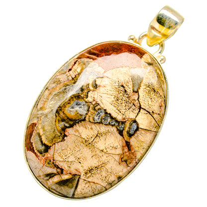 Mushroom Rhyolite Pendants handcrafted by Ana Silver Co - PD10820