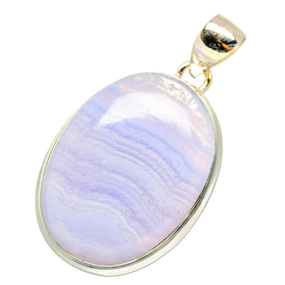 Blue Lace Agate Pendants handcrafted by Ana Silver Co - PD10827