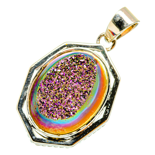 Titanium Druzy Pendants handcrafted by Ana Silver Co - PD10863