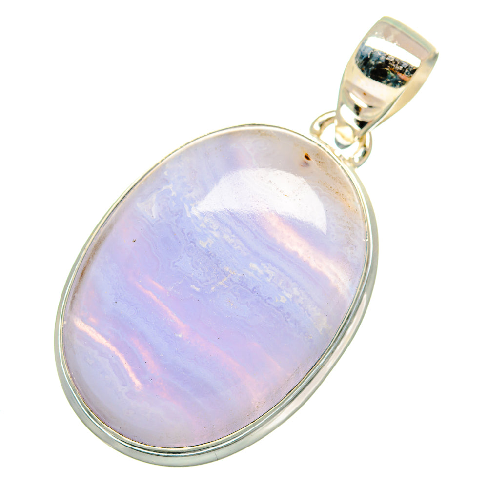 Blue Lace Agate Pendants handcrafted by Ana Silver Co - PD10875