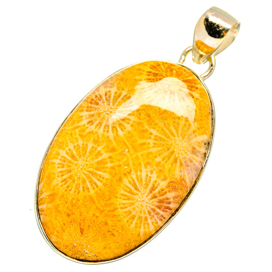 Fossil Coral Pendants handcrafted by Ana Silver Co - PD10882