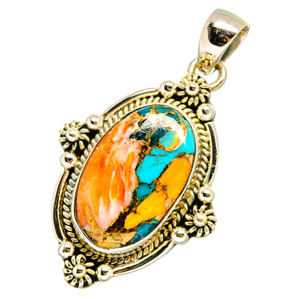 Spiny Oyster Turquoise Pendants handcrafted by Ana Silver Co - PD10915