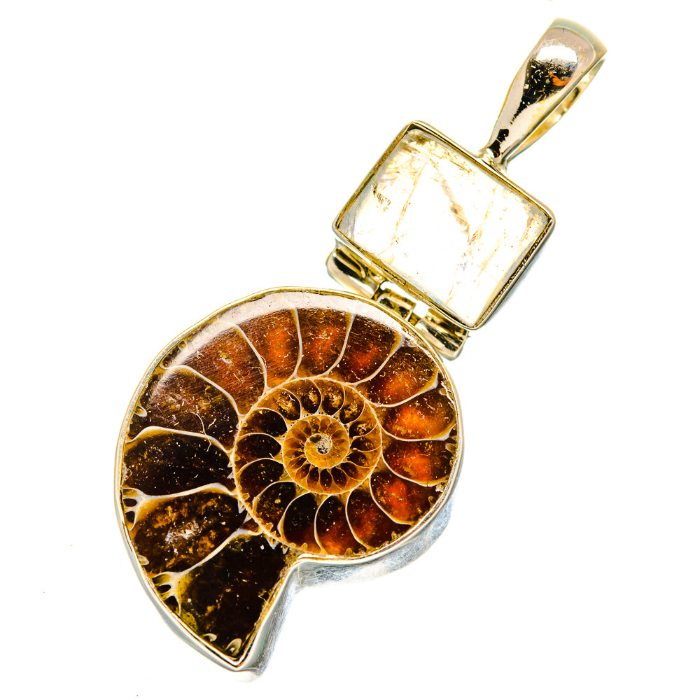 Ammonite Fossil Pendants handcrafted by Ana Silver Co - PD10966