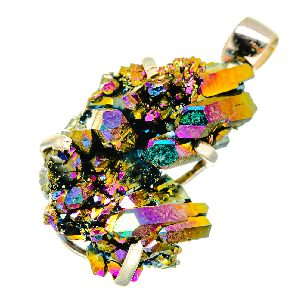 Titanium Sunshine Druzy Pendants handcrafted by Ana Silver Co - PD10988
