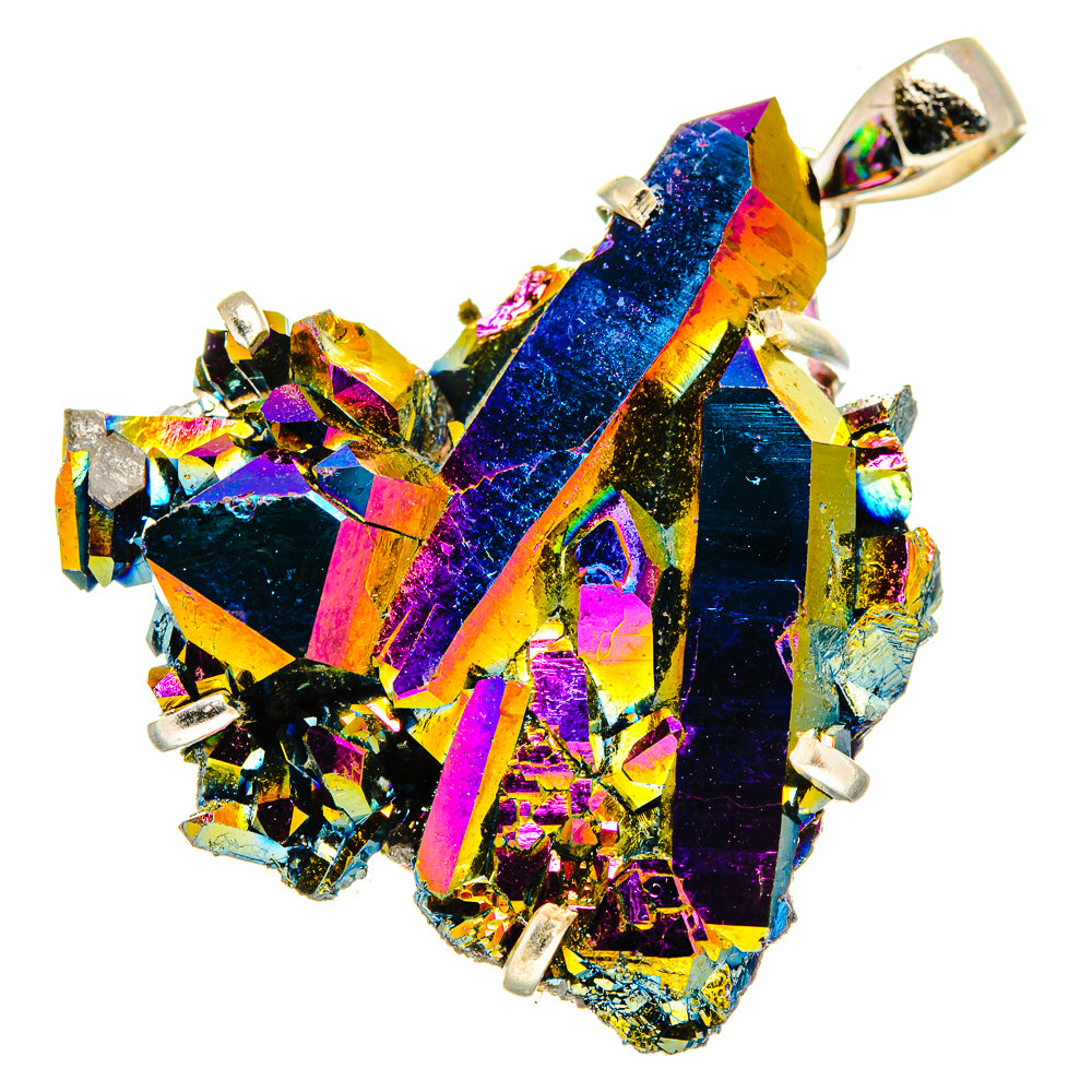 Titanium Sunshine Druzy Pendants handcrafted by Ana Silver Co - PD11010
