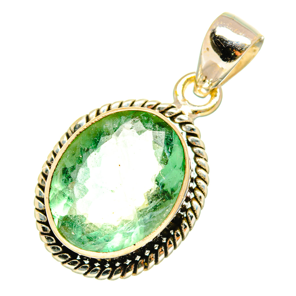 Green Fluorite Pendants handcrafted by Ana Silver Co - PD11012
