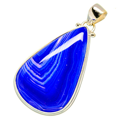 Blue Botswana Agate Pendants handcrafted by Ana Silver Co - PD11020