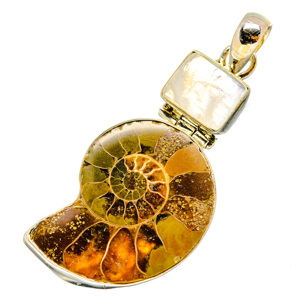 Ammonite Fossil Pendants handcrafted by Ana Silver Co - PD11059