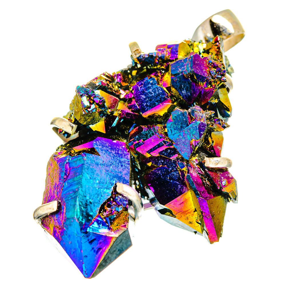 Titanium Sunshine Druzy Pendants handcrafted by Ana Silver Co - PD11067
