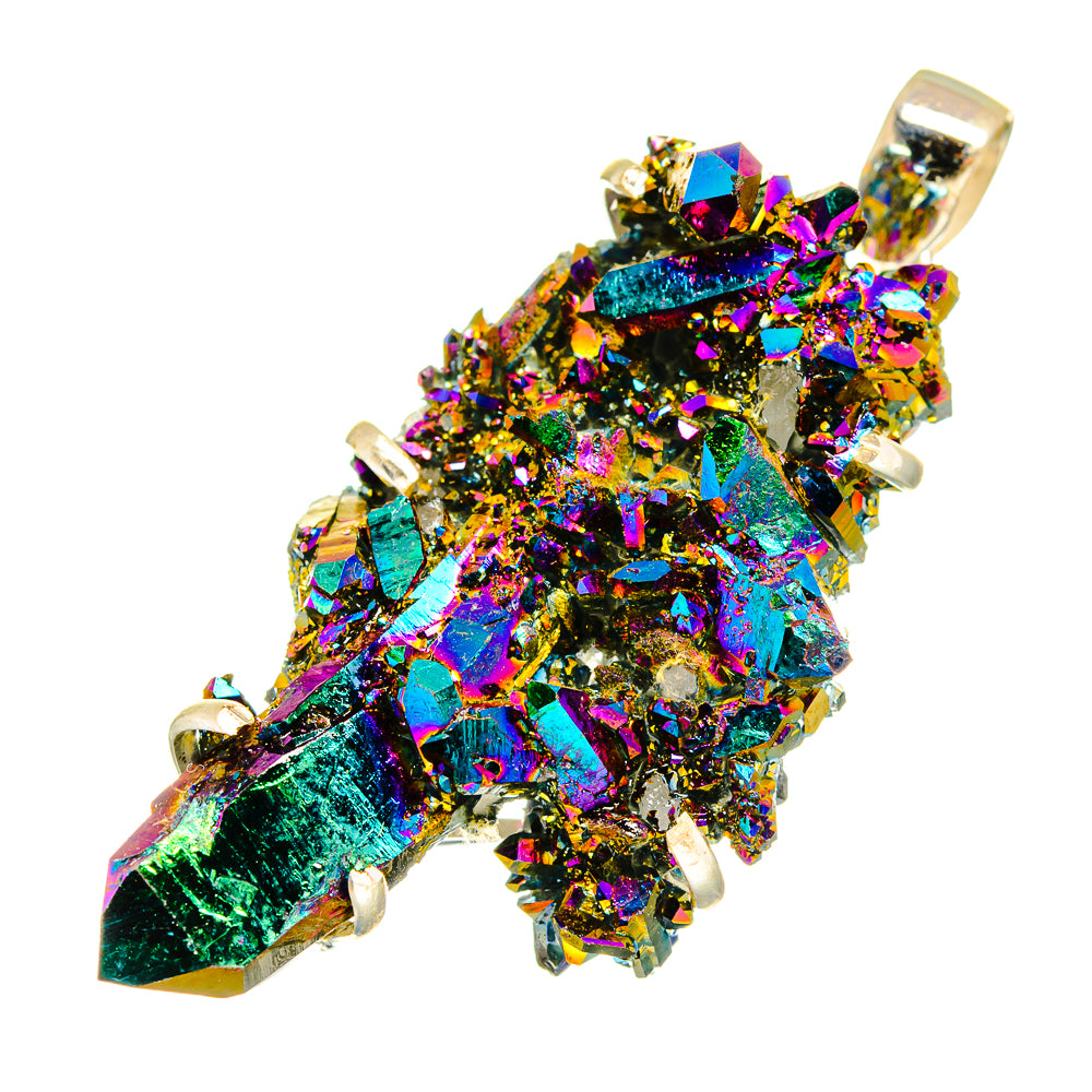 Titanium Sunshine Druzy Pendants handcrafted by Ana Silver Co - PD11073