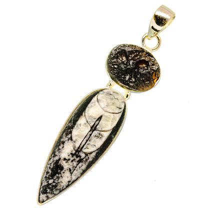 Orthoceras Fossil Pendants handcrafted by Ana Silver Co - PD11085