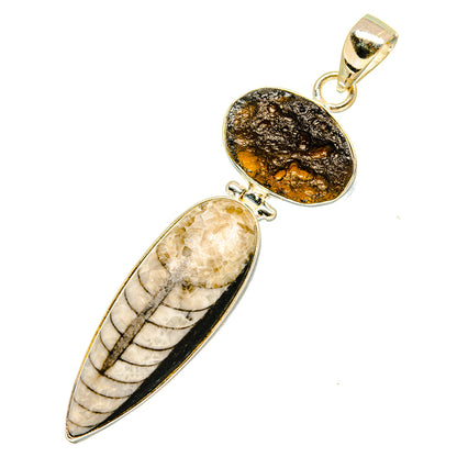 Orthoceras Fossil Pendants handcrafted by Ana Silver Co - PD11086