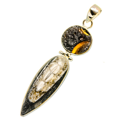 Orthoceras Fossil Pendants handcrafted by Ana Silver Co - PD11091