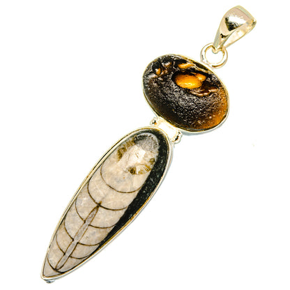 Orthoceras Fossil Pendants handcrafted by Ana Silver Co - PD11093