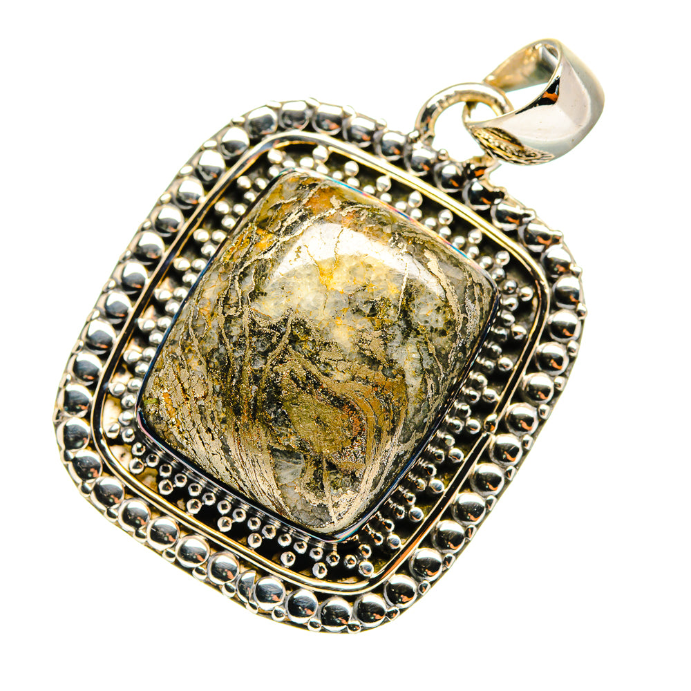 Pyrite Agate Pendants handcrafted by Ana Silver Co - PD11102 - Photo 2
