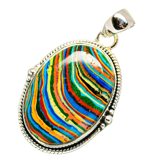 Rainbow Calsilica Pendants handcrafted by Ana Silver Co - PD11130