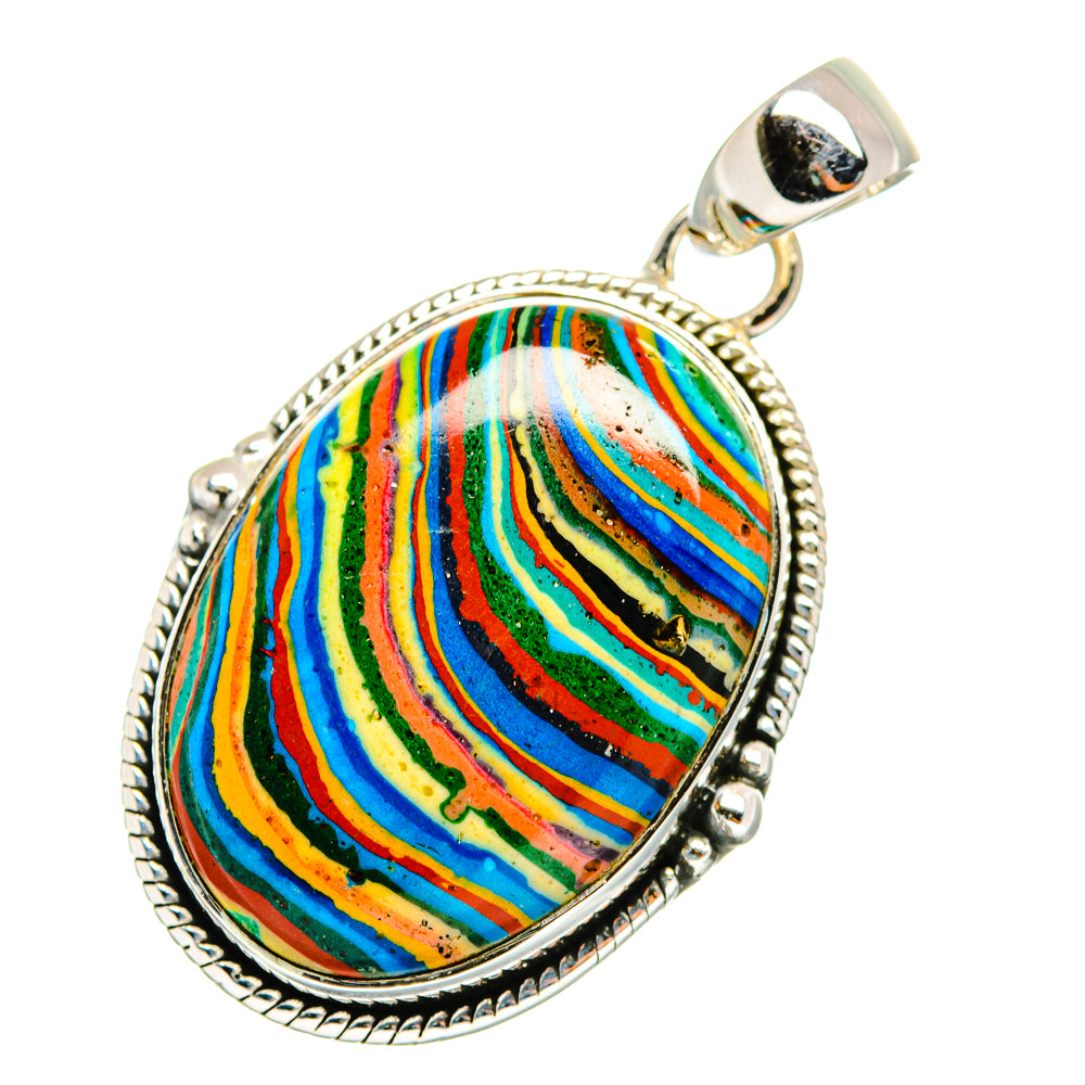 Rainbow Calsilica Pendants handcrafted by Ana Silver Co - PD11130